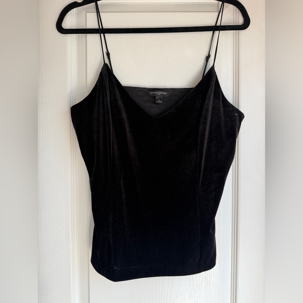 Banana Republic Black Velvet V-Neck Camisole